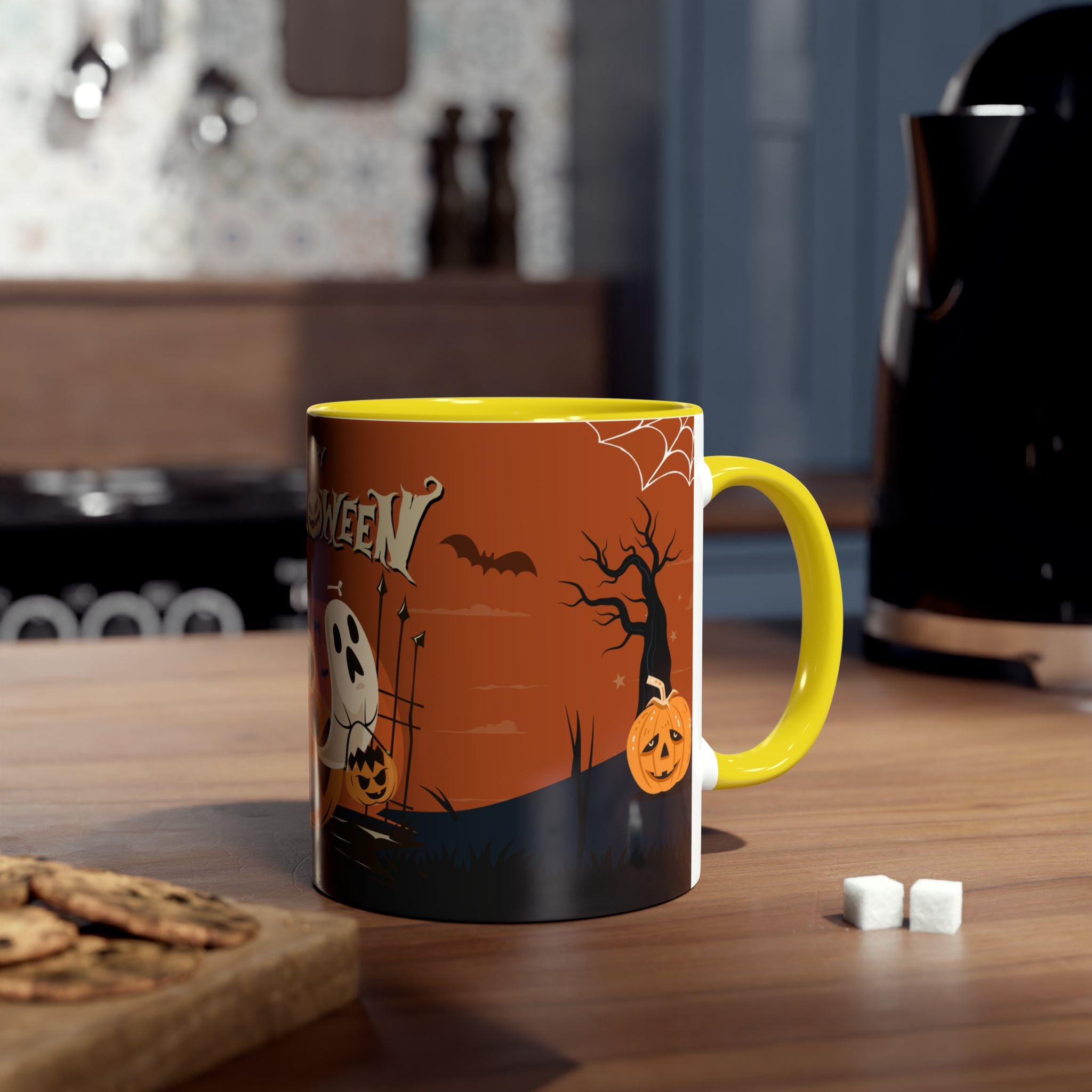 Happy Halloween with Pumpkin | Two-Tone Coffee Mugs